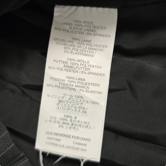 J. Crew Super 120s Pinstripe Wool Blazer Navy Size 2 - Picture 5 of 9